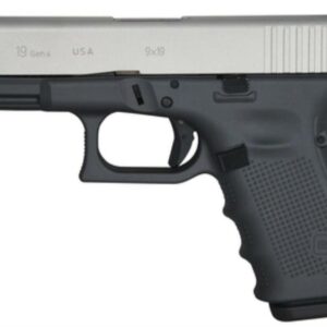 Glock G19 Gen4, 9mm, 4", Battleship Gray/Stainless Gray Slide FS, 15rd, USA Made