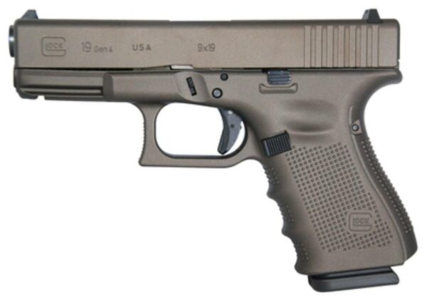 Glock 19 Gen4 Tactical Bronze Cerakote 9mm 4" Barrel USA Made 15rd Mag