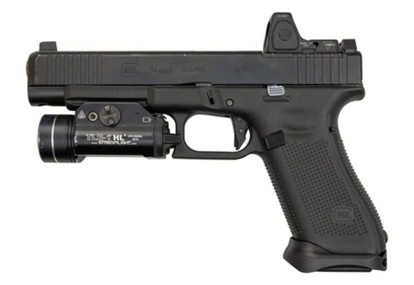 Glock G34 Gen5 MOS 9mm, Used, 5.3" Barrel, Suppressor Sights, Front Serrations, 17rd