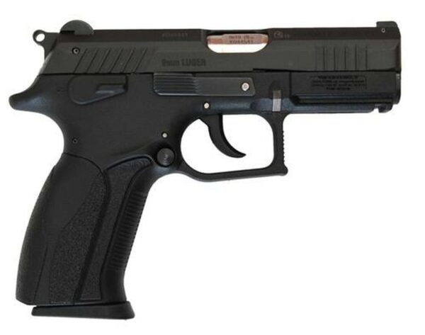 Bersa S/D 9mm 3.7" Barrel, Black Interchangeable Backstrap Grip Black Pistol, 15rd