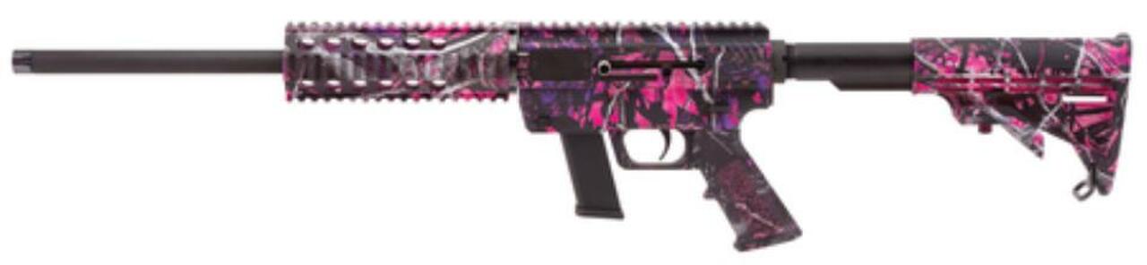 Just Right Carbine 9mm 16.25" Threaded Barrel Collapsible Stock Muddy Girl Finish Quad Rail Forend Fixed 10rd Glock Magazine - CA Compliant