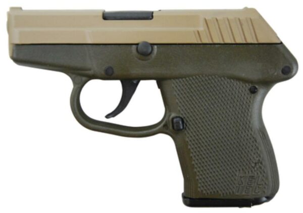 Kel-Tec P-32 .32 ACP 2.68" Barrel Cerakote Tan Slide Cerakote Olive Drab Green Grip/Frame Double Action Only 7rd