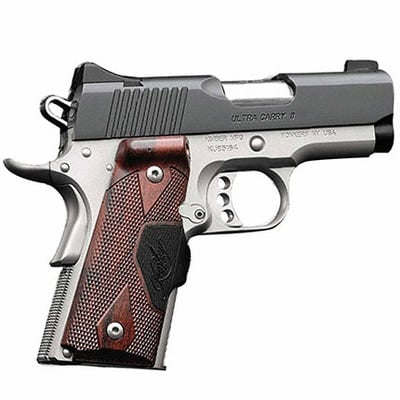 KIMBER ULTRA CARRY II BLACK / STAINLESS .45 ACP 3" BARREL 7-ROUNDS W/ LASER GRIPS - Kimber | The Gun Shop