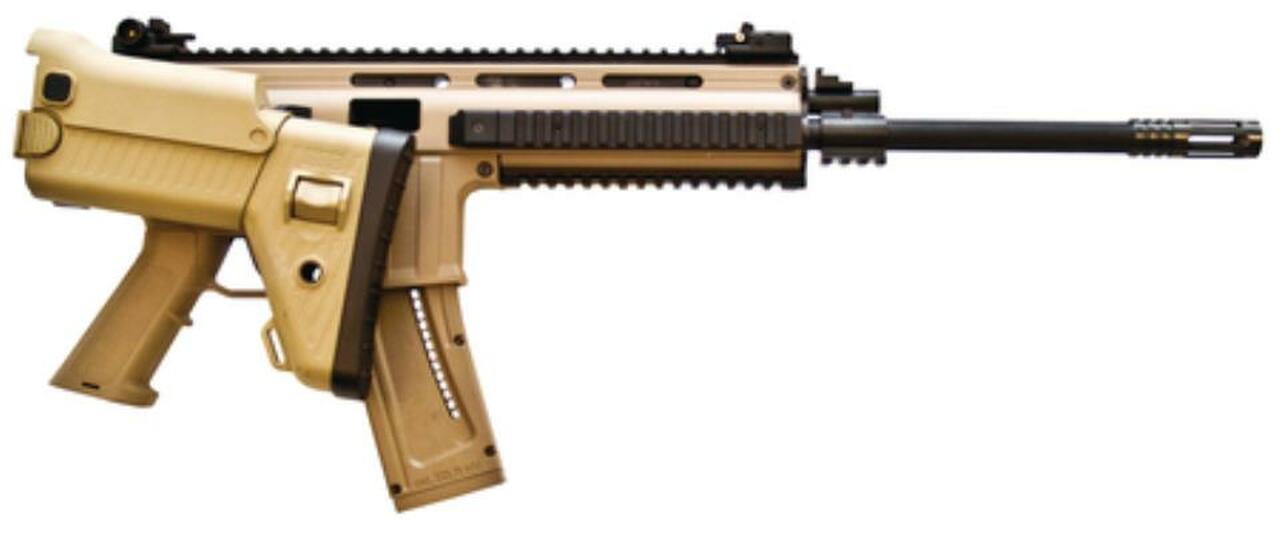 ISSC Austria MK22 SCAR Rifle, 22LR, Desert Tan, 16" Barrel, 22 Rd Mag