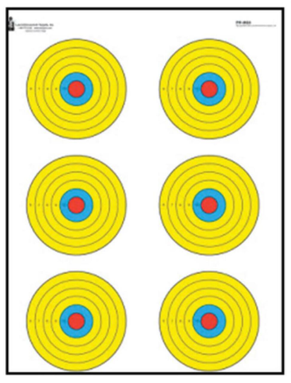 Looper Law Enforcement High Visibility Fluorescent 6 Bulls-Eye Target, 17.5x23", 100/Package