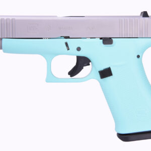 Glock 48 9mm, 4" Barrel, Fixed Sights, Robin Egg Blue, Silver nPVD Slide, 2x 10rd