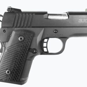 Rock Island Ultra Warrior 1911, Compact, 45ACP, 3.1" Barrel, Alloy Frame, Black, G10 Grips, Fiber Optic Front Sight, Adjustable Rear Sight, 10Rd Mag