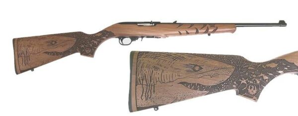 Ruger 10/22 Great White Shark, 18.5" Barrel, Engraved French Walnut Stock, Blued Finish