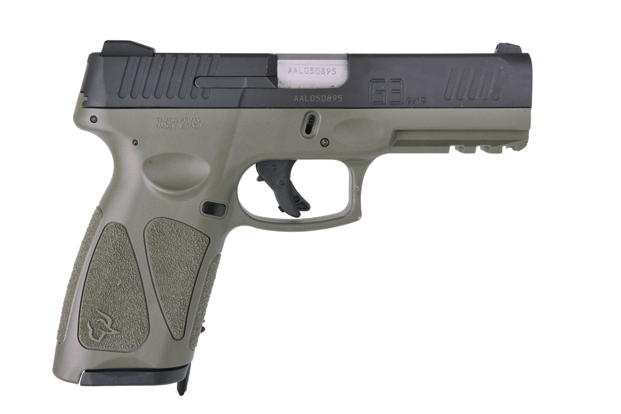 Taurus G3 Full Size, 9mm, 4" Barrel, Polymer Frame, Black/OD Green, 2 Magazines, 1-15rd & 1-17rd - Taurus | The Gun Shop