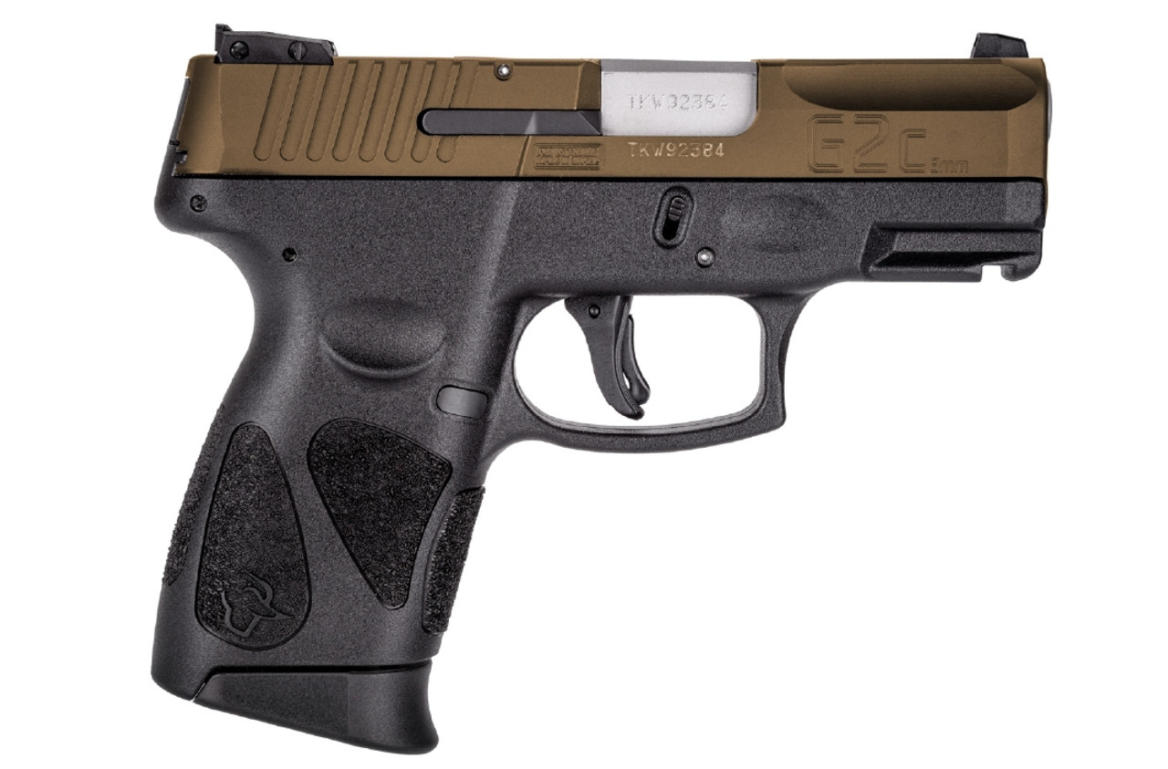 Taurus G2C 9mm, 3.25" Barrel, Manual Safety, Burnt Bronze/Black, 12rd - Concealed Carry Guns | The Gun Shop