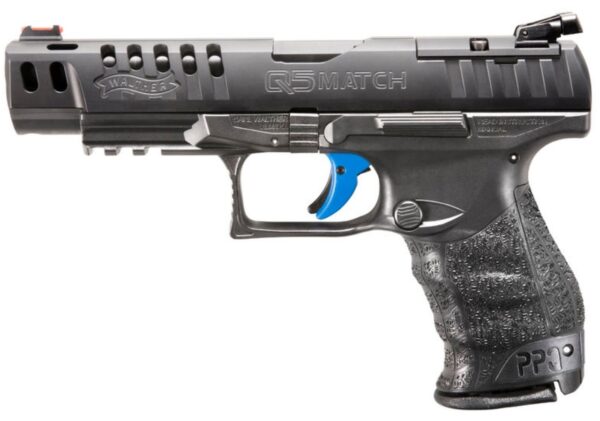 Walther PPQ Q5 Match, 9mm, 5in Barrel, 3x10Rnd Mags, Fiber Sight, Black