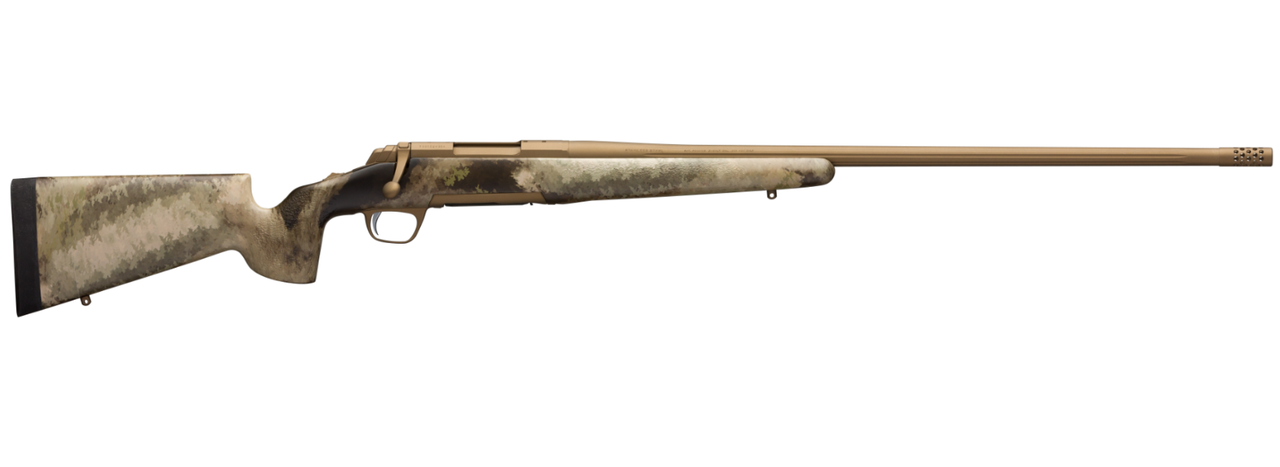 Browning X-Bolt Hells Canyon Long Range 300 PRC 3+1 26" A-TACS AU Camo Fixed McMillan Game Scout Stock Burnt Bronze Cerakote Right Hand