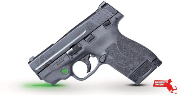 Smith & Wesson M&P Shield M2.0 9mm, *MA*, 3.1" Barrel, Crimson Trace Green Laser, Black, 7rd/8rd