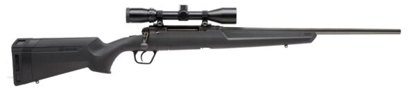 Savage Axis XP Compact, 6.5 Creedmoor, 20", Black Color, Black Polymer Stock, Weaver 3-9x40 Scope, 4Rd, Detachable Box Magazine