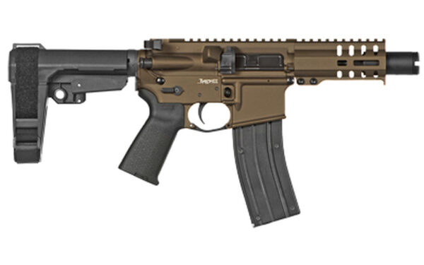 CMMG Mk4 Banshee 22LR, 4.5" Barrel, Midnight Bronze, RipBrace Brace, KAK Slim Flash Can, Threaded 1/2-28, RML4 Hand Guard, Magpul MOE Grip, 25rd