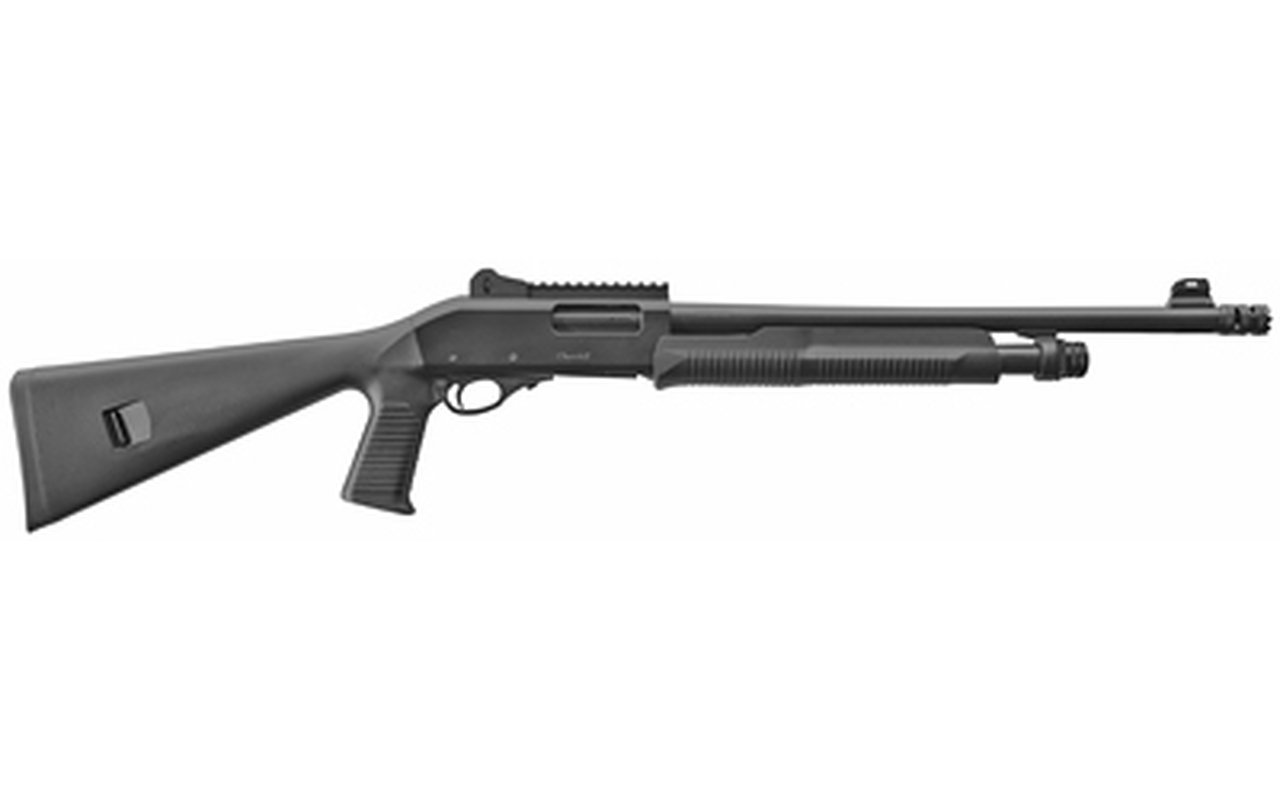EAA AKKAR, Pump, 12 Ga, 3.5" Chamber, 18.5" Barrel, Black, Synthetic Tactical Stock, 5 Round