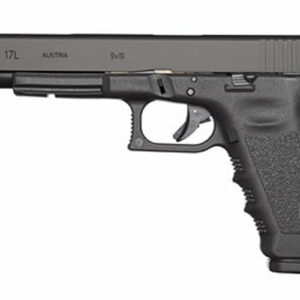 Glock 17L Striker Fired, 9mm, 6.02", Polymer, Black, 17Rd, Adjustable Sights