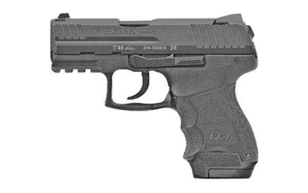 HK P30SK Sub-Compact V1 Light LEM 9mm 3.27" 10+1,13+1 Black Steel Slide Black Interchangeable Backstrap Grip