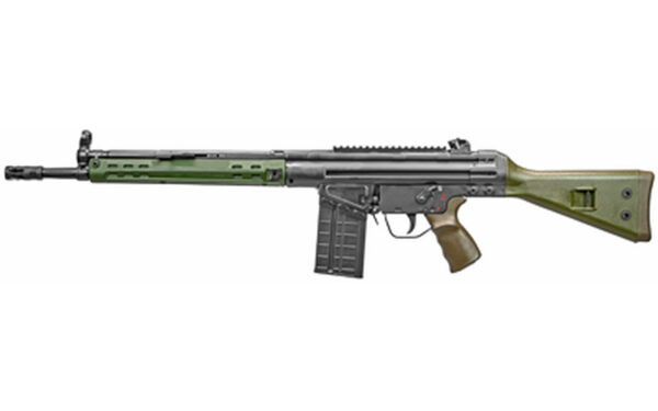 PTR Industries PTR-91 GIRK, 308 Win, 16" Barrel, Black, Green Furniture, 20Rd, Welded Scope Mount, Metal Lower, Removable 5/X24 Flash Hider, 1-20Rd Magazine
