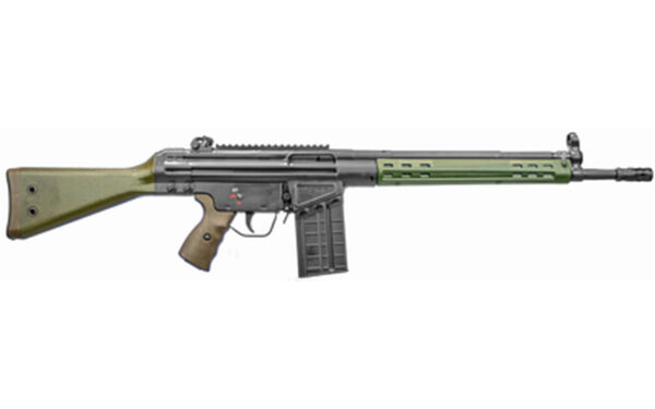 PTR Industries PTR-91 GIRK, 308 Win, 16" Barrel, Black, Green Furniture, 20Rd, Welded Scope Mount, Metal Lower, Removable 5/X24 Flash Hider, 1-20Rd Magazine