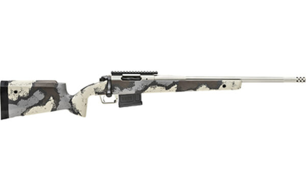 Springfield Model 2020 Waypoint 6MM Creedmoor, 20" Fluted Stainless Barrel, SA Radial Brake, Tan, Desert Verde Cerakote, Ridgeline Camo Carbon Fiber Stock M-LOK, TriggerTech Adj Trigger, AICS 5rd Mag