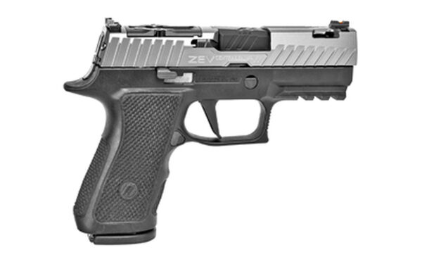 ZEV Technologies Z320 XCOMPACT, Octane Gun Mod, 9mm, 3.6" Barrel, Black Frame/Titanium Gray Slide, Fiber Optic Combat Sights, RMR Optic Cut, 2-15Rd Mags