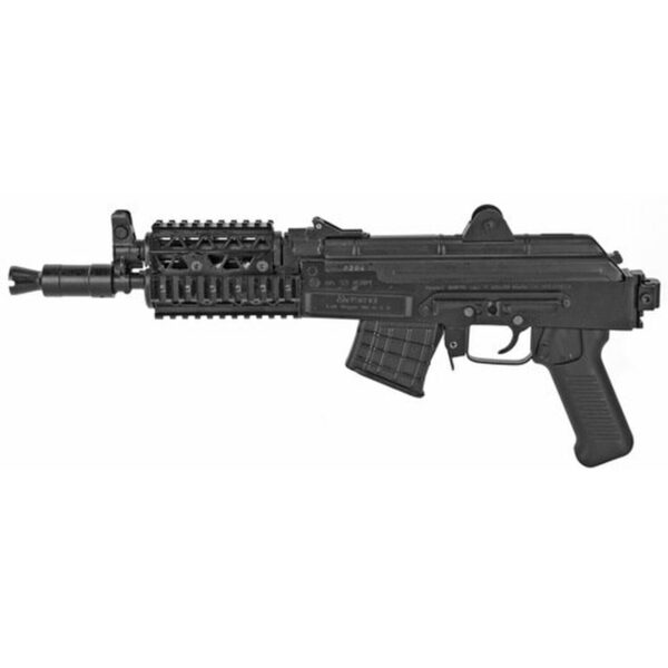 Arsenal SAM7K-04R Pistol, 762X39, 10.5", Steel, Black, Adjustable Sights, Quad RailRear Attachments