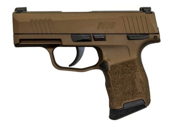Sig P365 9mm, 3" Barrel, XRay3 Night Sights, Manual Safety, Burnt Bronze, 10rd