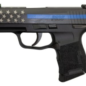 Sig P365 9mm, 3" Barrel, XRay3 Night Sights, Manual Safety, Blue Line Police, 10rd