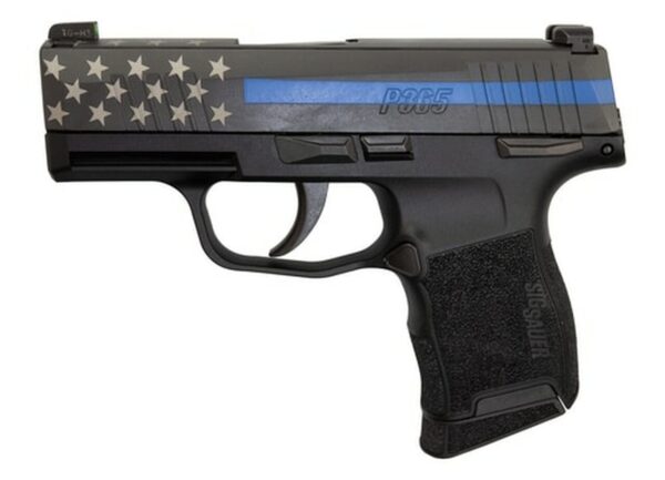 Sig P365 9mm, 3" Barrel, XRay3 Night Sights, Manual Safety, Blue Line Police, 10rd