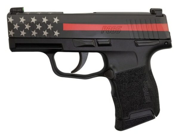 Sig P365 9mm, 3" Barrel, XRay3 Night Sights, Manual Safety, Red Line Firefighter, 10rd
