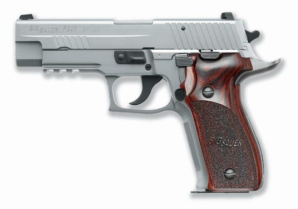 SIG P226 40 S&W 4.4In Stainless Elite Stainless Finish Da/Sa Siglite Rosewood Grip (2) 12Rd Steel MAG
