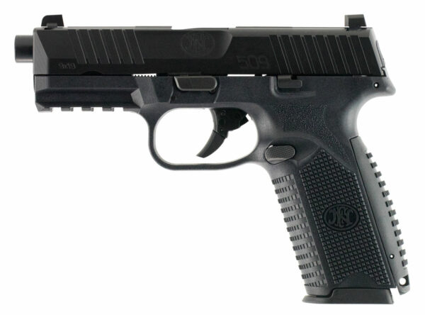 FN LE 509 9mm Double NMS 4.25" 17rd Black Interchangeable Backstrap Grip Black Polymer Frame Black Slide