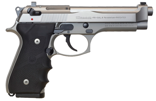 Beretta 92FS Brigadier 9mm, 4.9" Barrel, Silver Slide, 3 Dot Sights, 10rd - 1911 Guns | The Gun Shop