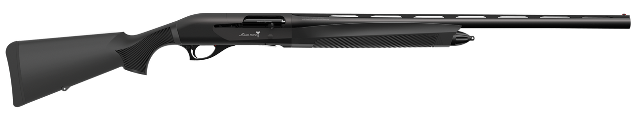 Retay Masai Mara Inertia Plus 12 Ga, 24" Barrel, 3", Soft Touch Matte Anodized Black Receiver Black Fixed Swivel Studs Stock , 4rd