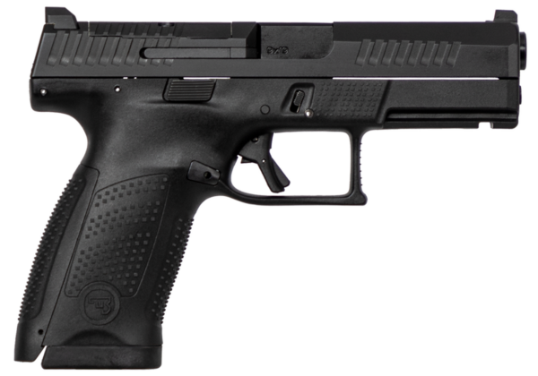CZ P-10 USA Compact Optics Ready 9mm Double 4" Barrel, Black Interchangeable Backstrap Grip Black Polymer Frame Black Nitride Slide, 10rd