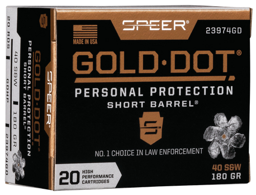 Speer Speer Gold Dot Personal Protection, 40S&W, 180gr, Hollow Point, 20Bx - Ammo | The Gun Shop