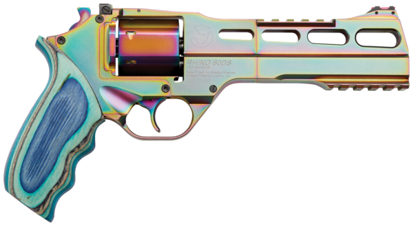 Chiappa Firearms Rhino, 60DS, Revolver, Double/Single Action, 357 Magnum/38 Spl, 6" Barrel, Alloy Frame, Nebula Mix Color Finish, Blue Laminate Medium Grips, 6Rd