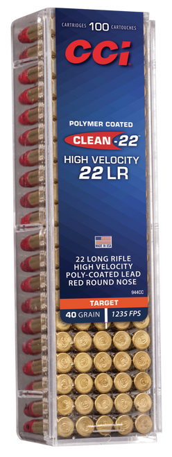 CCI Clean-22 22 LR, 40gr, High Velocity Red Lead Round Nose, 100rd Box 1235 FPS - Ammo | The Gun Shop