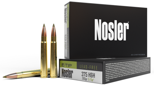 Nosler 375 Holland & Holland Magnum, 260gr, E-Tip Boat Tail, 20rd Box - Ammo | The Gun Shop