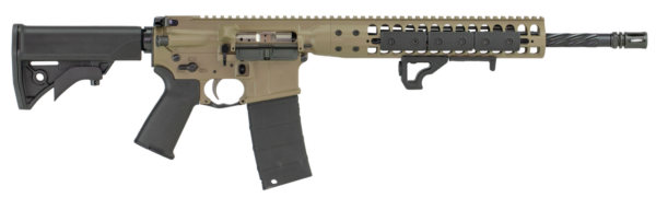LWRC Individual Carbine Direct Impingement 5.56 NATO 16.10", Black 6 Position Synthetic Stock Flat Dark Earth Anodized Steel Receiver, 30 rd