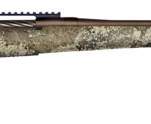 Mossberg Patriot, Predator, Bolt Action, 6.5 PRC, 24" Fluted Threaded Barrel, Brown Finish, Syntheic Strata Camo Stock, Adj. Trigger, Picatinny, Oversized Handle, Box Magazine, 5rd