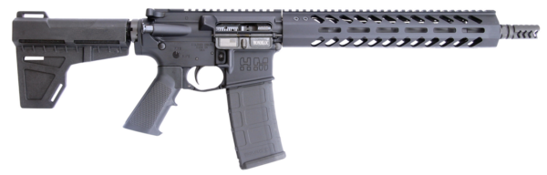 HM Defense Raider M5AR 223 Rem/5.56mm, 12.5" MONOBLOC Barrel, Midlength Gas System, Integral Gas Block, 1:8 Twist, Muzzle Brake, Black, Anodized, 10 3/8" Free Float Rail, M-LOK, Shockwave 2.0 Brace