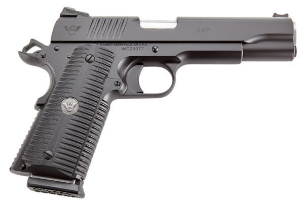 Wilson Combat, ACP, Semi-automatic, 1911, Full Size, 45ACP, 5" Barrel, Black Armor Tuff Finish, Red Fiber Optic Sights, Manual Safety, 8Rd