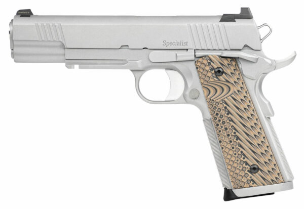 Dan Wesson Specialist 1911 9mm Luger 5" Barrel Black Stainless Steel Black/Brown G10 Grip 10rd Mag