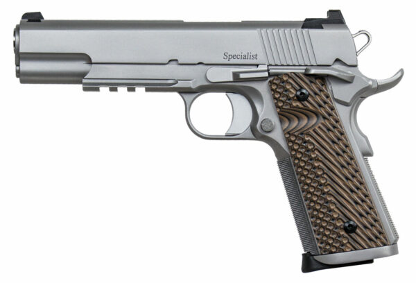 Dan Wesson Specialist 9mm Luger 5" Barrel Stainless Steel Black/Brown G10 Grip, 10rd Mag