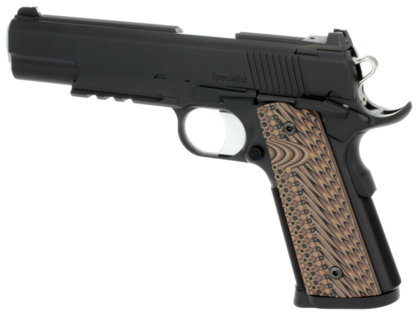 Dan Wesson Specialist Commander 1911 45 ACP 4.25", Black Stainless Steel Black/Brown G10 Grip, 8 rd
