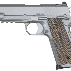 Dan Wesson Specialist Commander 45 ACP 4.25", Stainless Steel Black/Brown G10 Grip, 8 rd