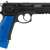 CZ 75 SP-01 9mm, 4.60" Bbl,, Rnd, Black Slide, Blue Henning Grips, 22 rd