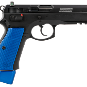 CZ 75 SP-01 9mm, 4.60" Bbl,, Rnd, Black Slide, Blue Henning Grips, 22 rd